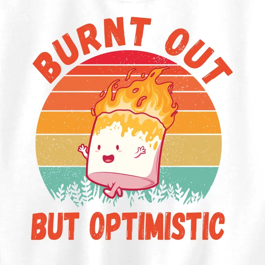 Burnt Out But Optimistic Funny Marshmallow Kids Sweatshirt