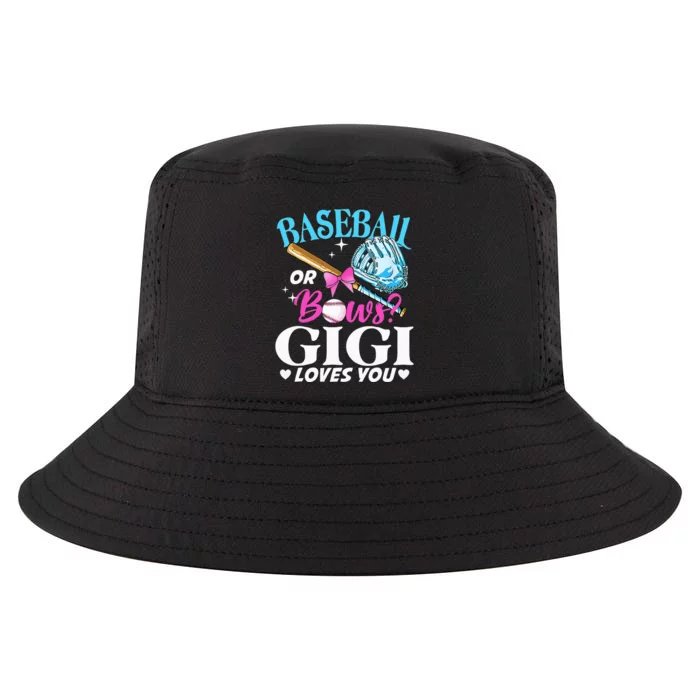 Baseball or Bows Gigi Loves You Gender Reveal Pink or Blue Cool Comfort Performance Bucket Hat