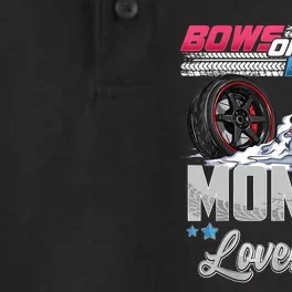 Burnouts Or Bows Gender Reveal Party Announcement Mommy Dry Zone Grid Performance Polo