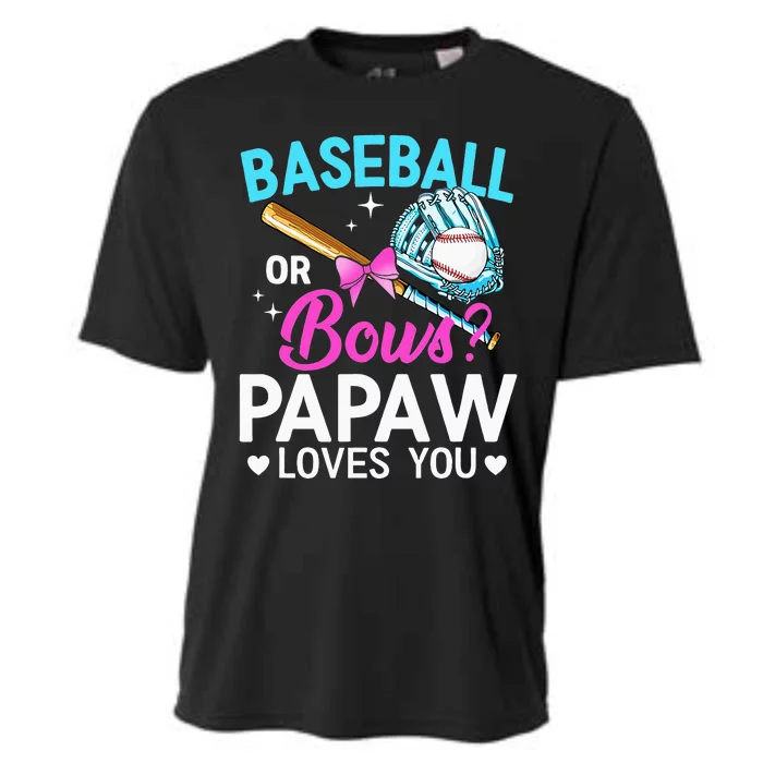 Baseball Or Bows Papaw Loves You Gender Reveal Cooling Performance Crew T-Shirt