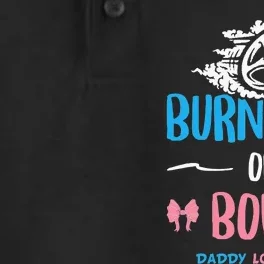 Burnouts or Bows Gender Reveal Baby Party Announcement Dad Dry Zone Grid Performance Polo