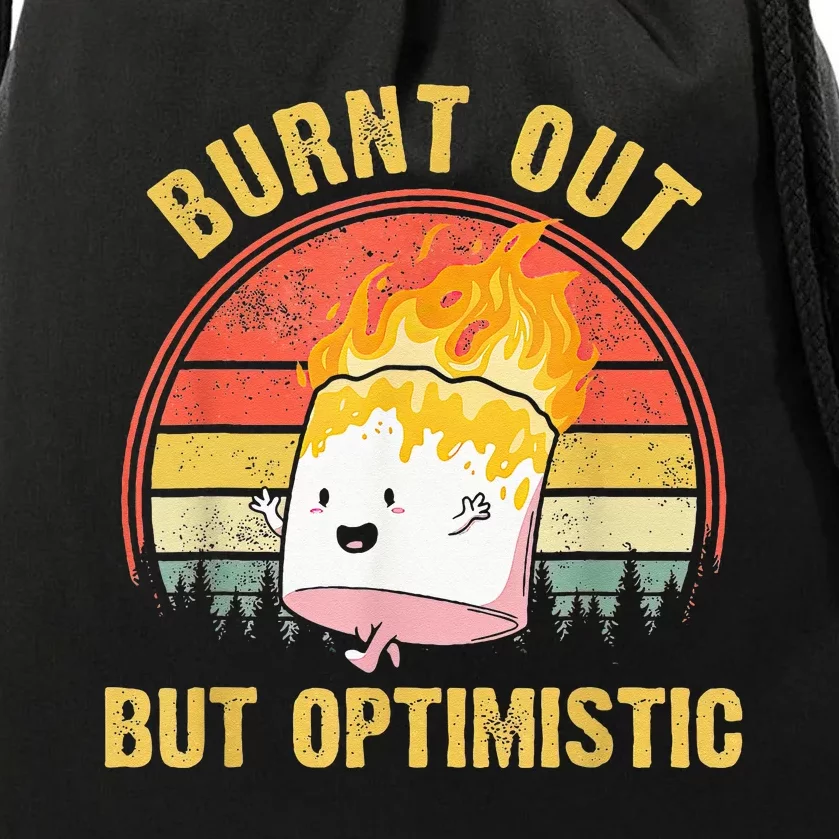 Burnt Out But Optimistic Cute Marshmallow For Camping Drawstring Bag