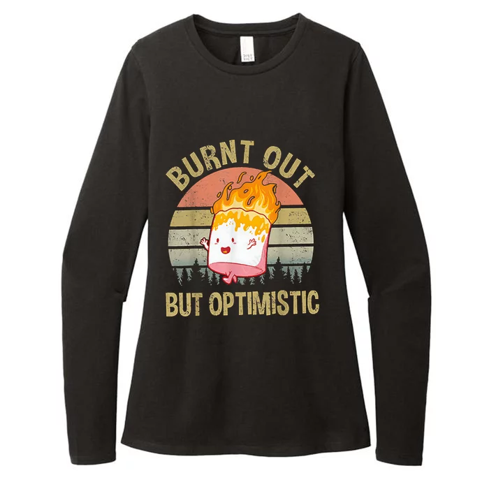 Burnt Out But Optimistic Retro Vintage Sunset Womens CVC Long Sleeve Shirt