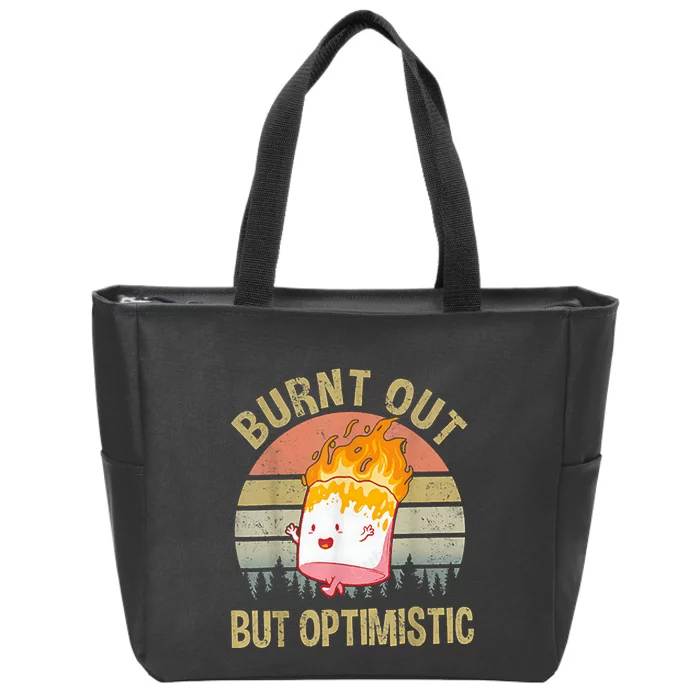 Burnt Out But Optimistic Retro Vintage Sunset Zip Tote Bag