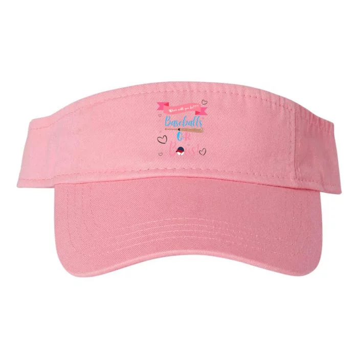 Baseball Or Bows Gender Reveal Valucap Bio-Washed Visor