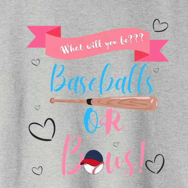 Baseball Or Bows Gender Reveal Women's Crop Top Tee