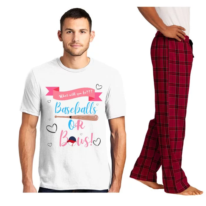 Baseball Or Bows Gender Reveal Pajama Set