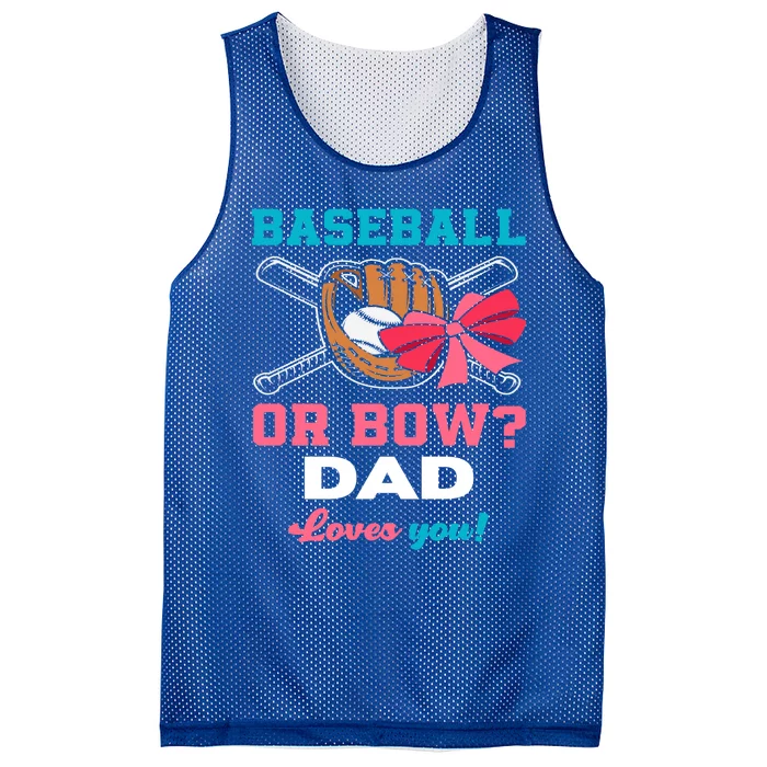 Baseball Or Bows Dad Announcet Gender Reveal Gift Mesh Reversible Basketball Jersey Tank