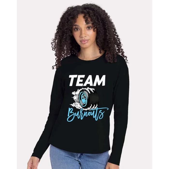 Burnouts Or Bows Team Boy Team Girl Gender Reveal Womens Cotton Relaxed Long Sleeve T-Shirt