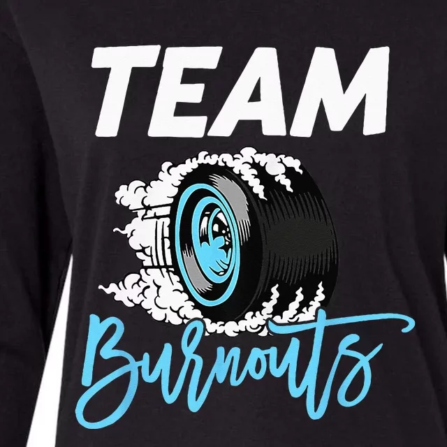 Burnouts Or Bows Team Boy Team Girl Gender Reveal Womens Cotton Relaxed Long Sleeve T-Shirt