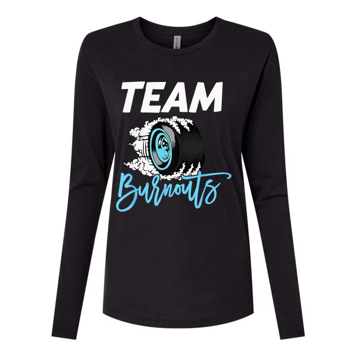 Burnouts Or Bows Team Boy Team Girl Gender Reveal Womens Cotton Relaxed Long Sleeve T-Shirt