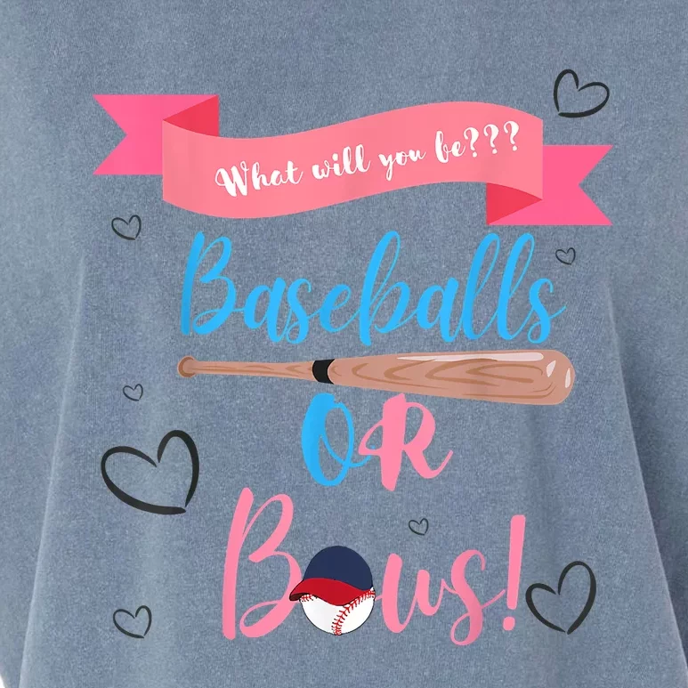 Baseball Or Bows Gender Reveal Garment-Dyed Women's Muscle Tee