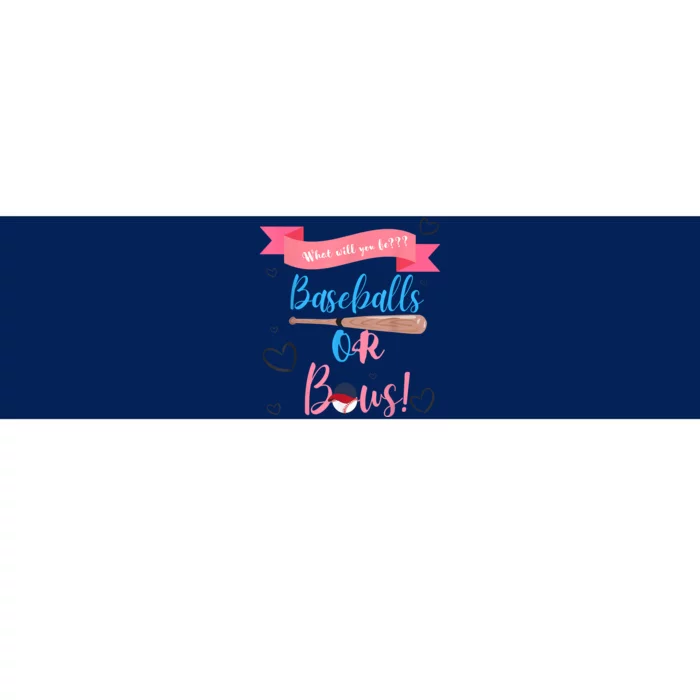 Baseball Or Bows Gender Reveal Bumper Sticker