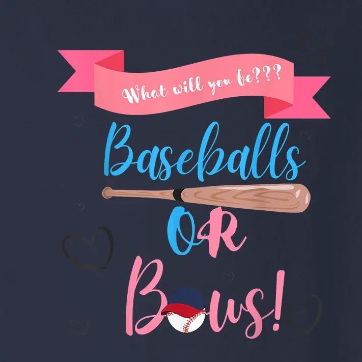 Baseball Or Bows Gender Reveal Toddler Long Sleeve Shirt