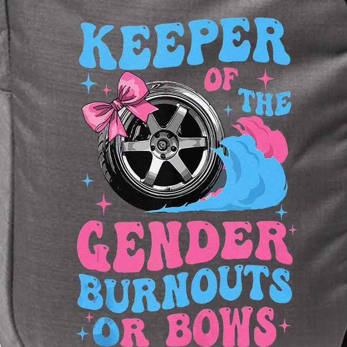 Burnouts Or Bows Funny Keeper Of Gender Baby Reveal Party Impact Tech Backpack