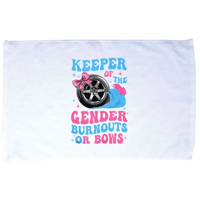 Burnouts Or Bows Funny Keeper Of Gender Baby Reveal Party Microfiber Hand Towel