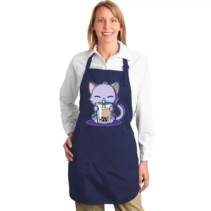 Boba Kitty Full-Length Apron With Pocket