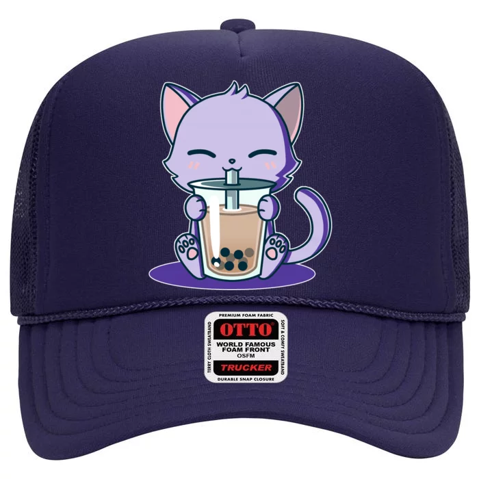 Boba Kitty High Crown Mesh Trucker Hat