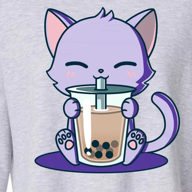 Boba Kitty Cropped Pullover Crew