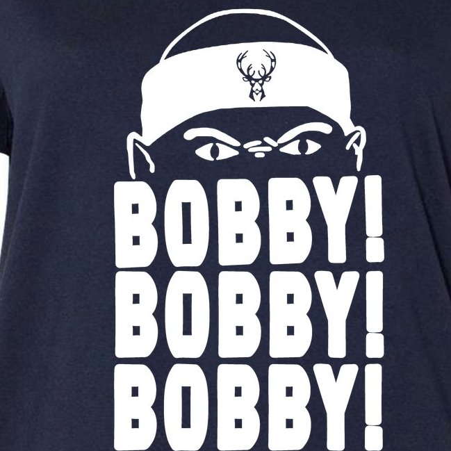 Bobby Bobby Bobby Milwaukee Basketball Women's V-Neck Plus Size T-Shirt