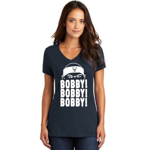 Bobby Bobby Bobby Milwaukee Basketball Women's V-Neck T-Shirt
