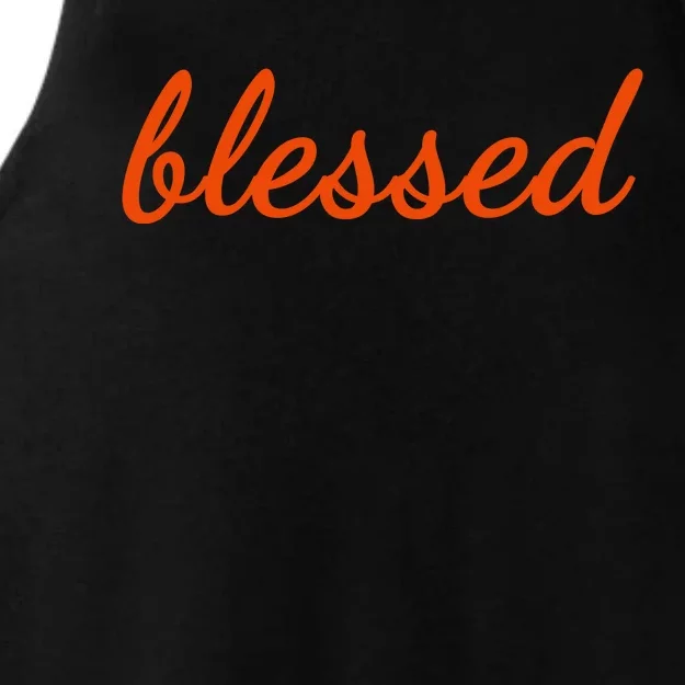 Blessed Orange Christian Ladies Tri-Blend Wicking Tank