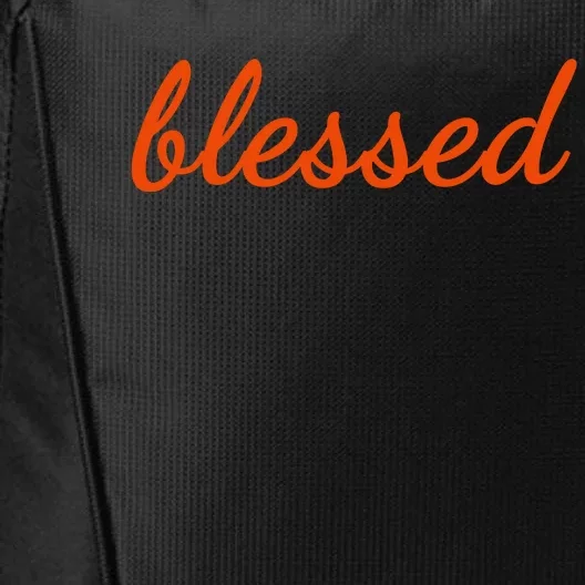 Blessed Orange Christian City Backpack