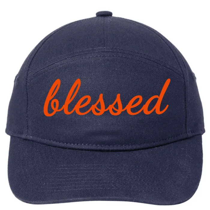 Blessed Orange Christian 7-Panel Snapback Hat