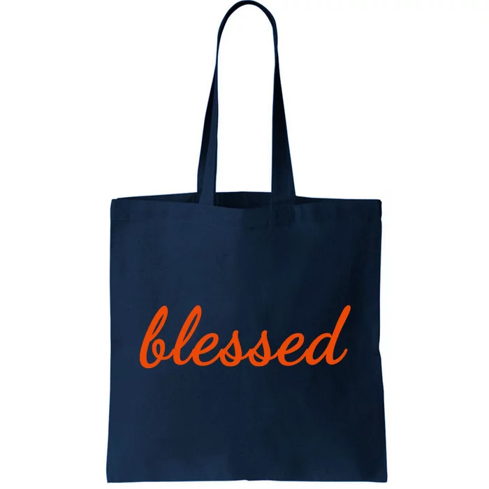 Blessed Orange Christian Tote Bag