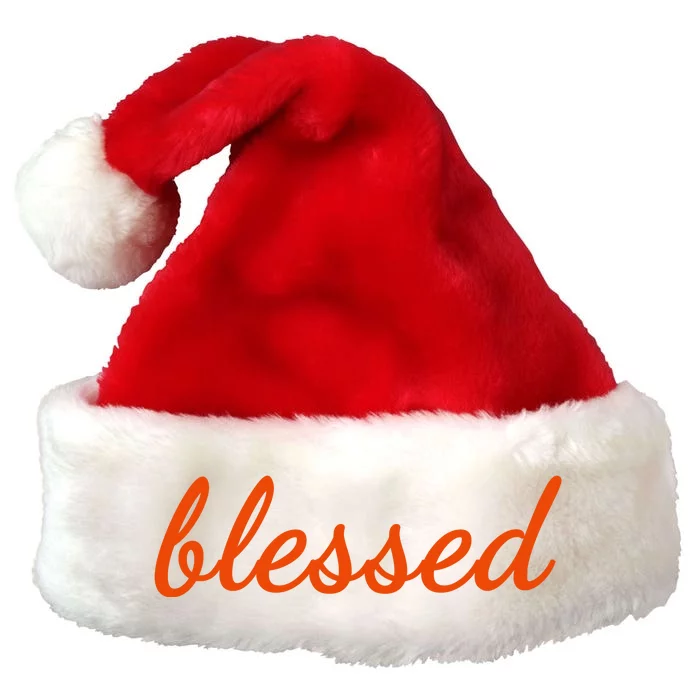 Blessed Orange Christian Premium Christmas Santa Hat