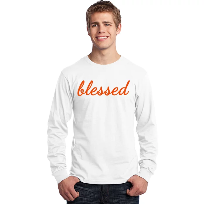 Blessed Orange Christian Long Sleeve Shirt