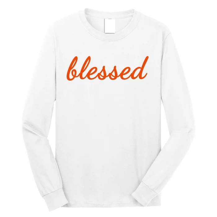 Blessed Orange Christian Long Sleeve Shirt