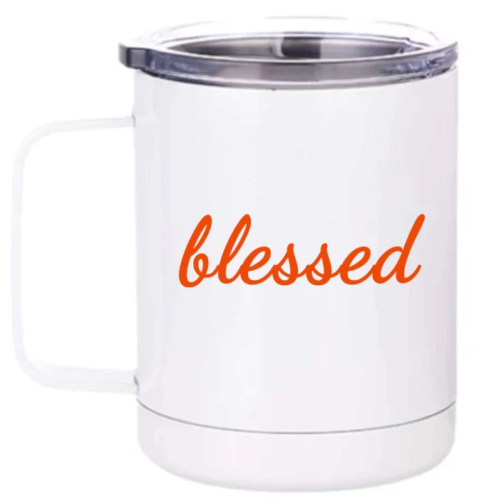 Blessed Orange Christian Front & Back 12oz Stainless Steel Tumbler Cup