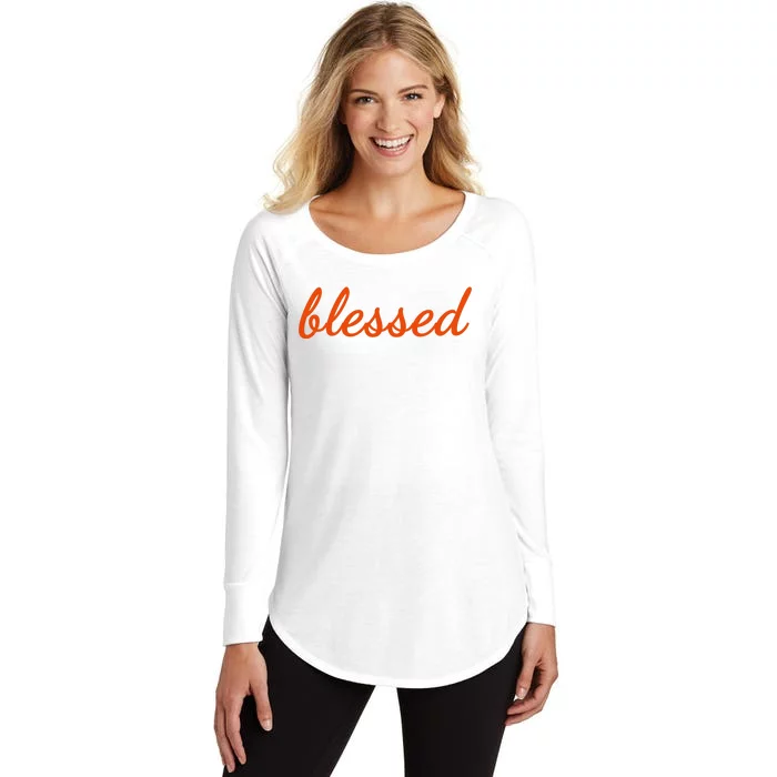 Blessed Orange Christian Women's Perfect Tri Tunic Long Sleeve Shirt