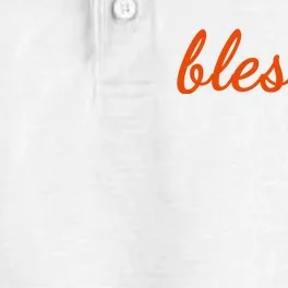 Blessed Orange Christian Dry Zone Grid Performance Polo