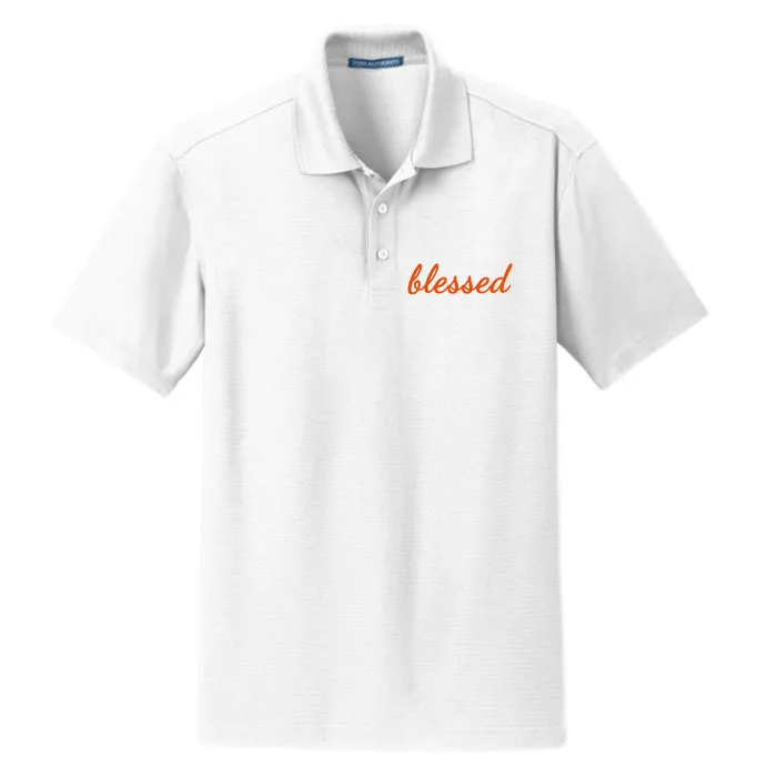 Blessed Orange Christian Dry Zone Grid Performance Polo