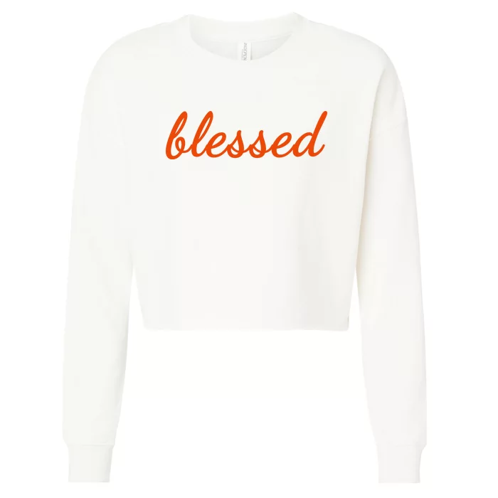 Blessed Orange Christian Cropped Pullover Crew