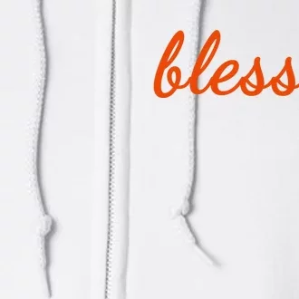 Blessed Orange Christian Full Zip Hoodie