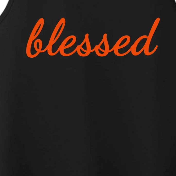 Blessed Orange Christian Performance Tank