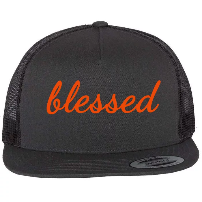 Blessed Orange Christian Flat Bill Trucker Hat