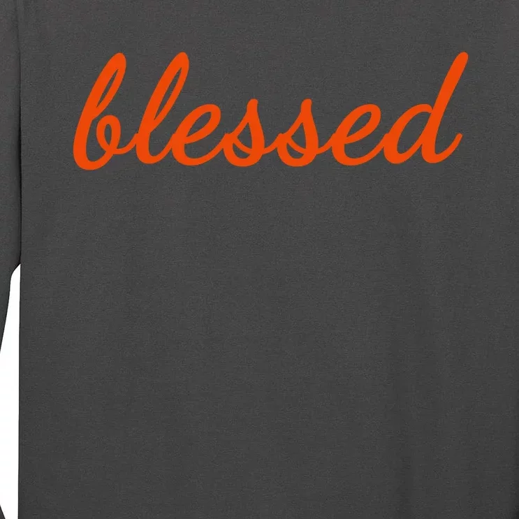 Blessed Orange Christian Tall Long Sleeve T-Shirt