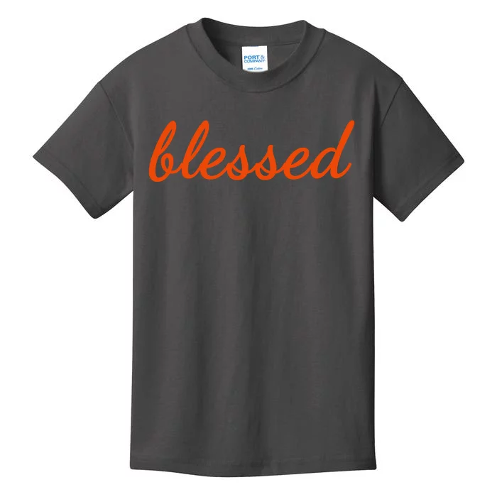 Blessed Orange Christian Kids T-Shirt