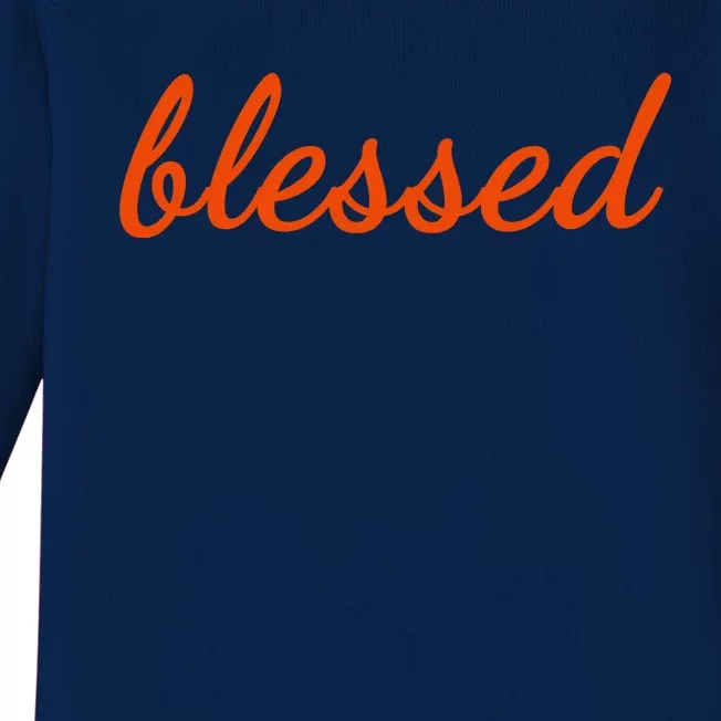 Blessed Orange Christian Baby Long Sleeve Bodysuit