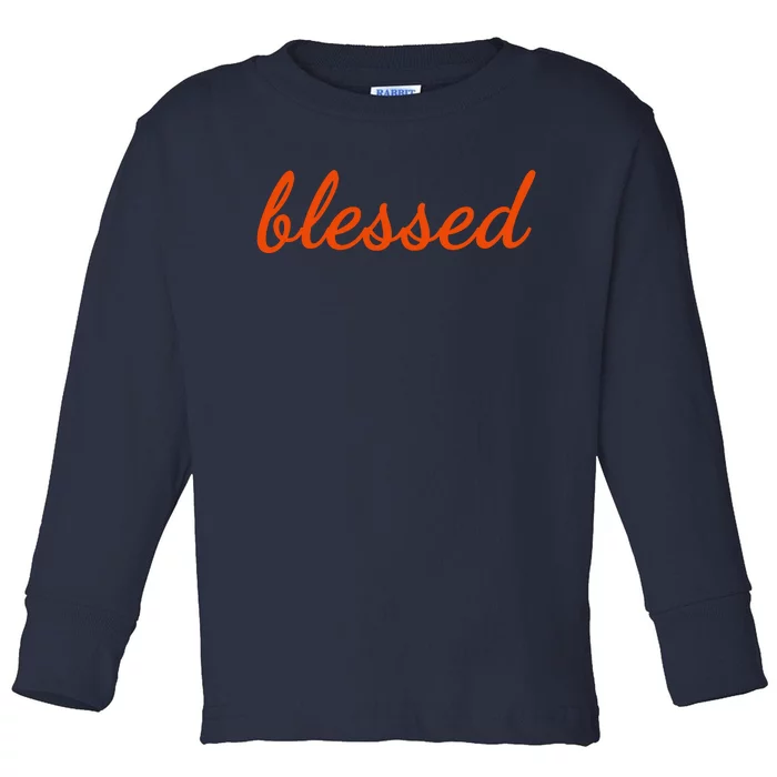 Blessed Orange Christian Toddler Long Sleeve Shirt