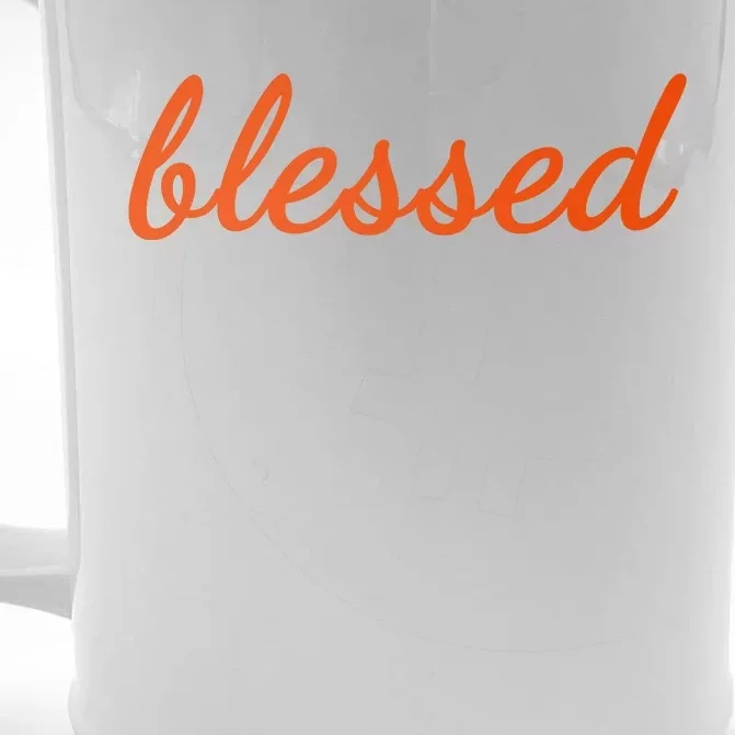 Blessed Orange Christian Front & Back Beer Stein