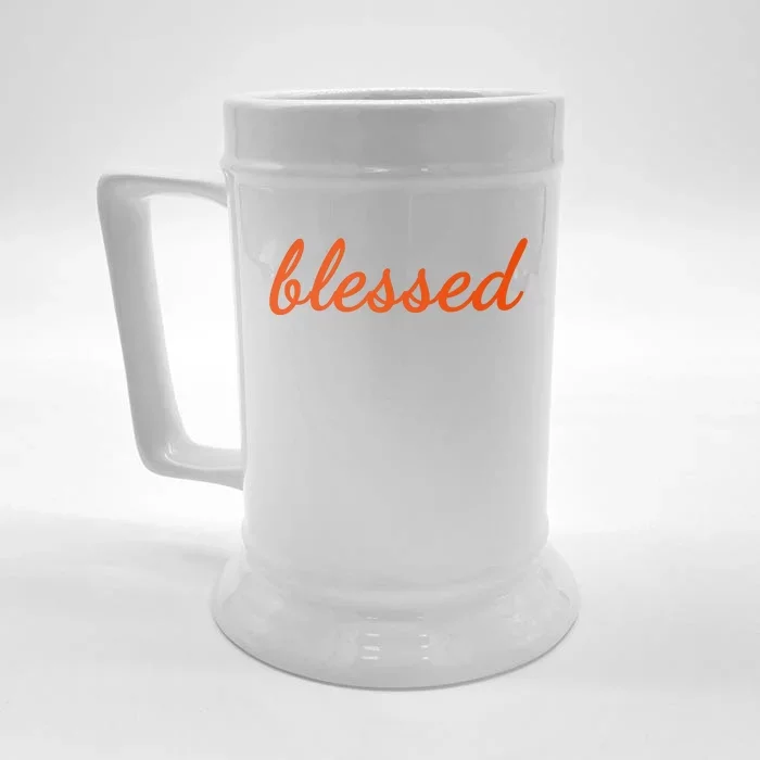 Blessed Orange Christian Front & Back Beer Stein