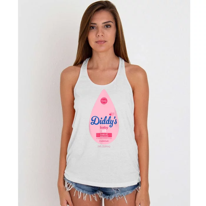 Baby Oil Costume Funny Bottle For Halloween Women's Knotted Racerback Tank