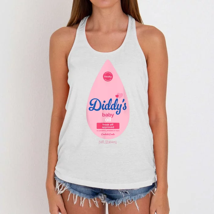 Baby Oil Costume Funny Bottle For Halloween Women's Knotted Racerback Tank