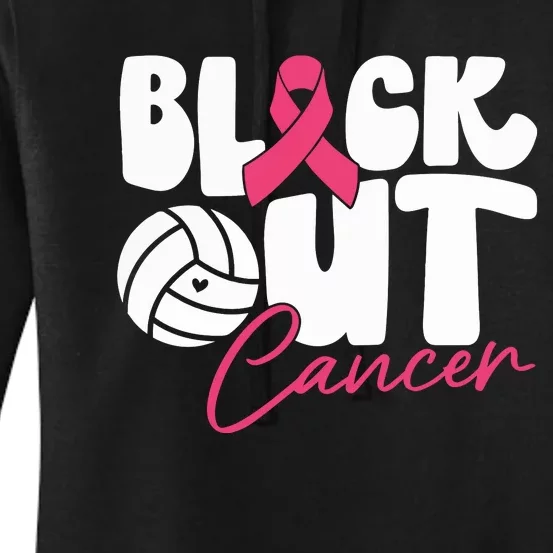 Block Out Cancer Volleyball Cancer Awareness Month Women's Pullover Hoodie