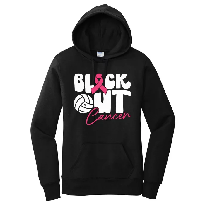 Block Out Cancer Volleyball Cancer Awareness Month Women's Pullover Hoodie